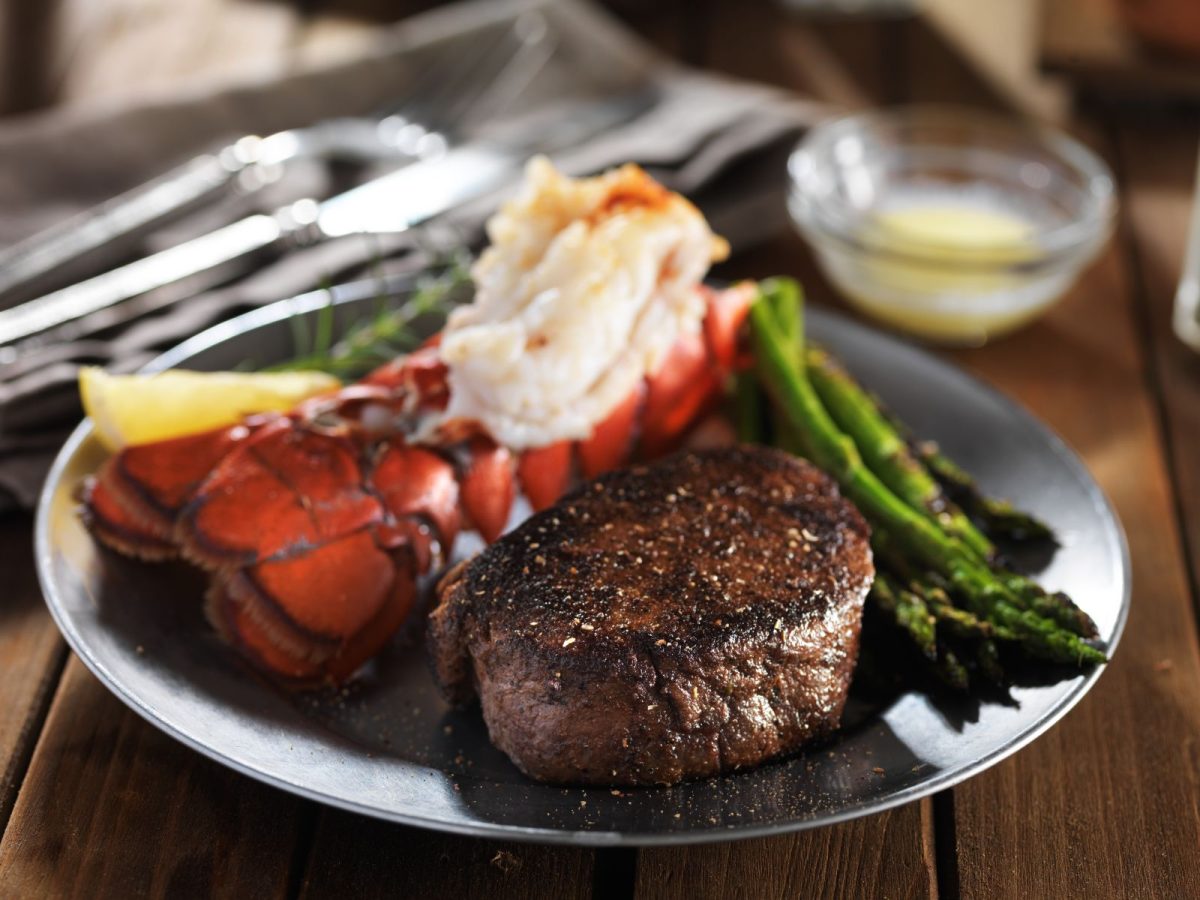 fancy steak and lobster dinner