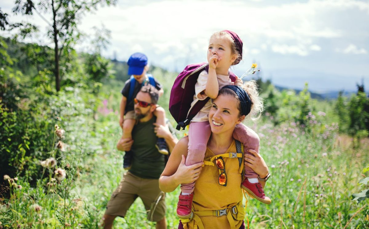 family hiking in Crested Butte